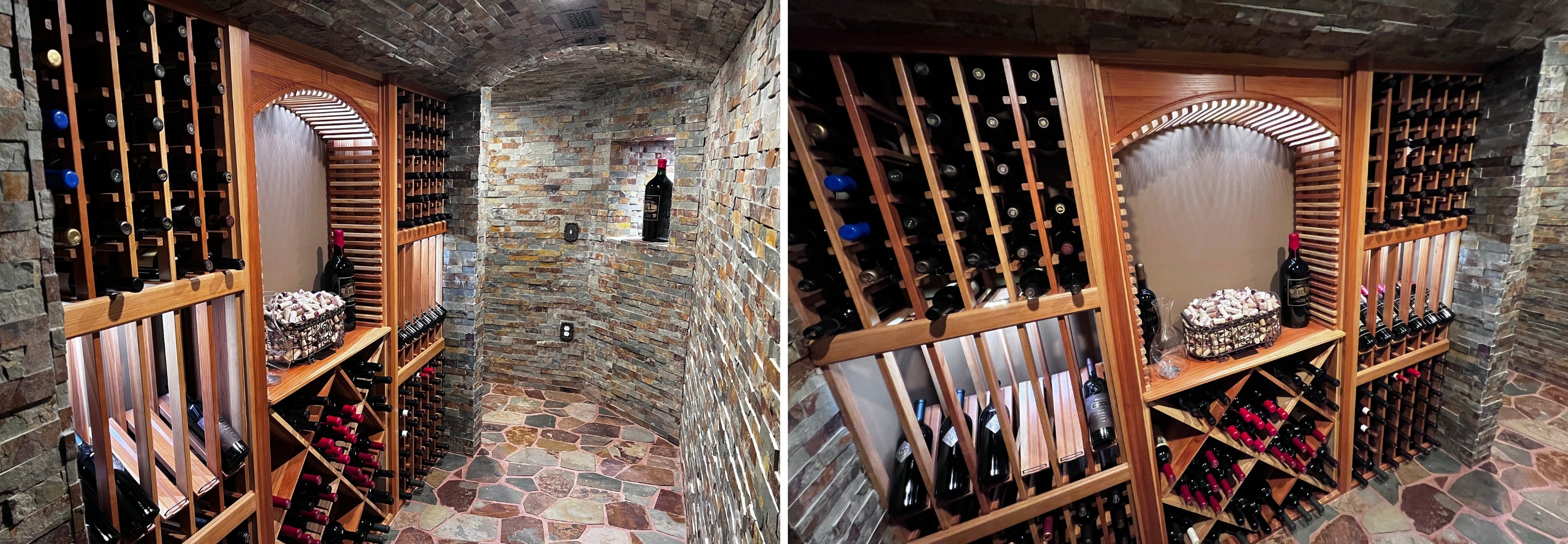 Rustic Basement Wine Cellar Design