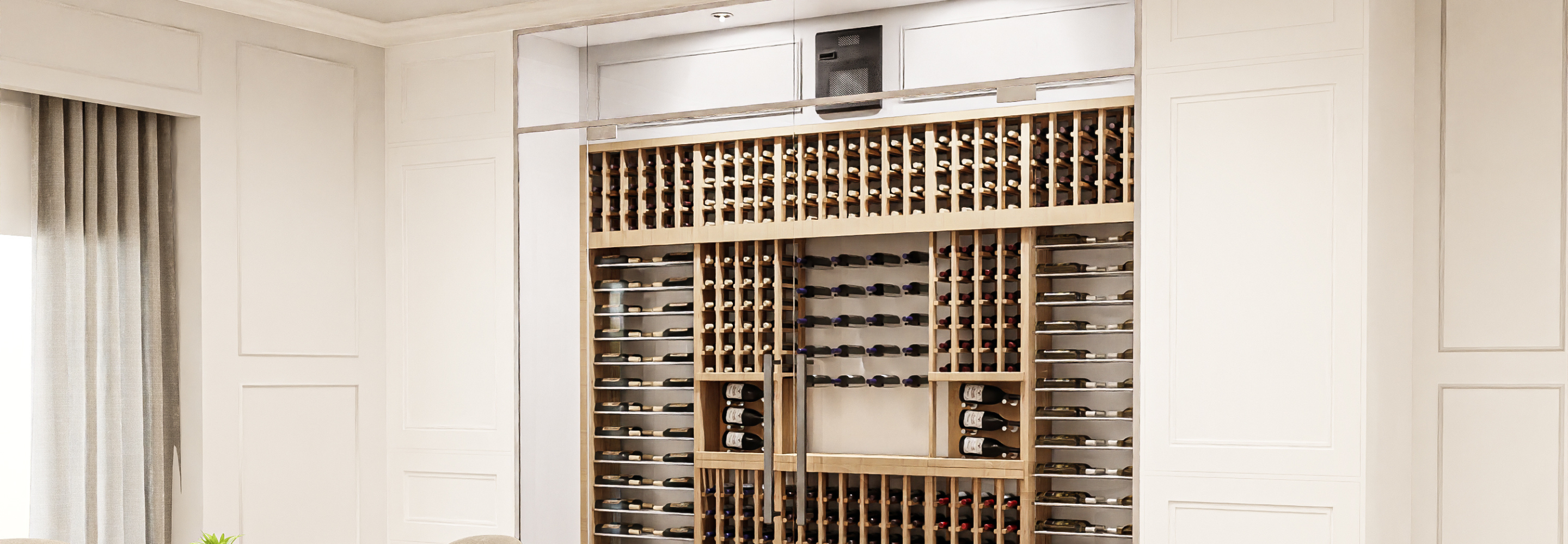Smaller Wine Display With a Wine Cooling Unit