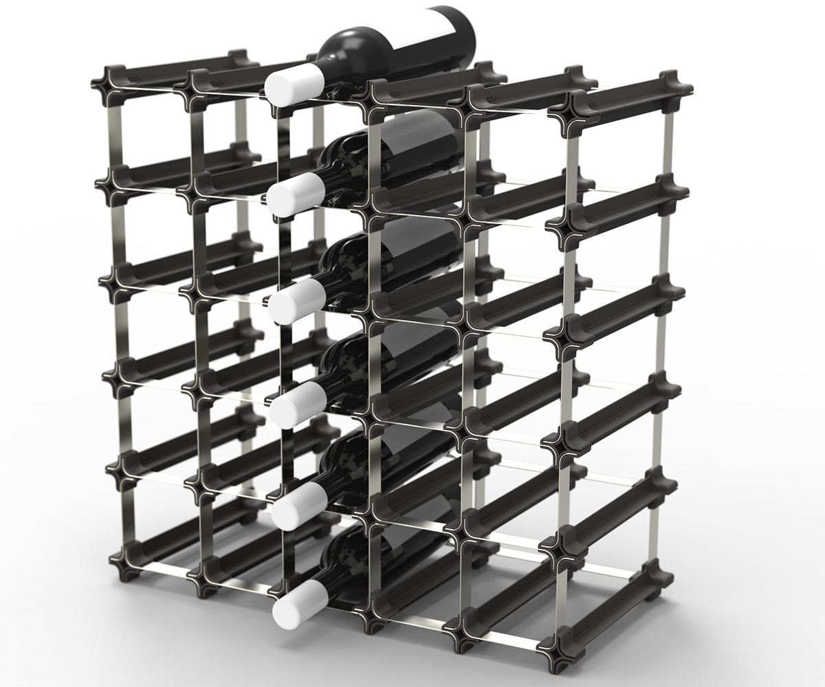 25 Bottle NOOK Wine Rack Kit Variety of Different Shapes and