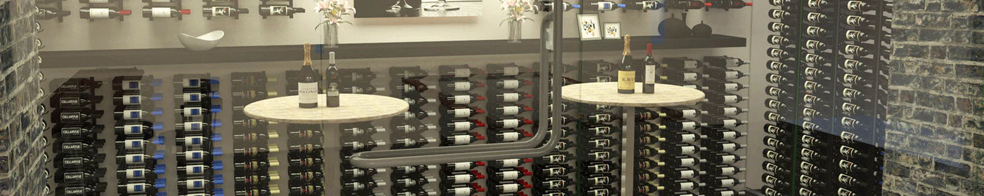 Glass Enclosed Wine Cellar with Cooling System