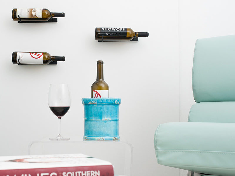 W Series Single (wall mounted metal wine rack)