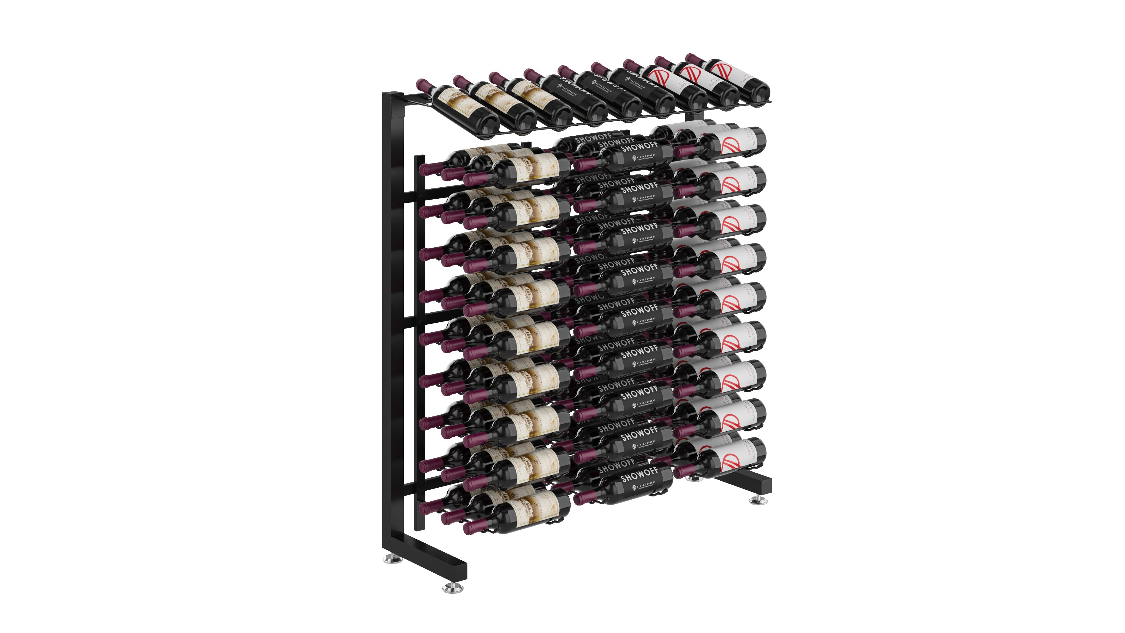 Commercial 90 Bottle Aisle Wine Rack Great for Retail Wine Displays