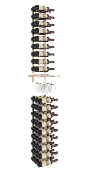 W Series Glass and Bottle Kit (wall mounted metal wine and glass storage)