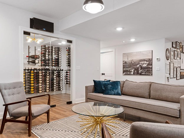 Glass Enclose Wine Display Room with a Through The Wall Cooling System