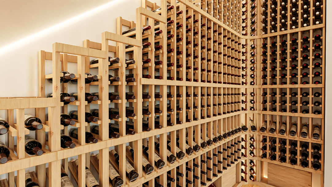 Wood Waterfall Wine Racks by Wine Racks America