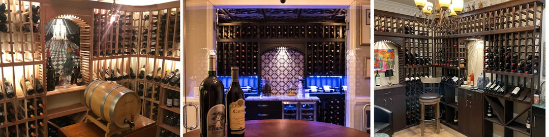 Examples of Wine Cellars with Tasting Room Racks