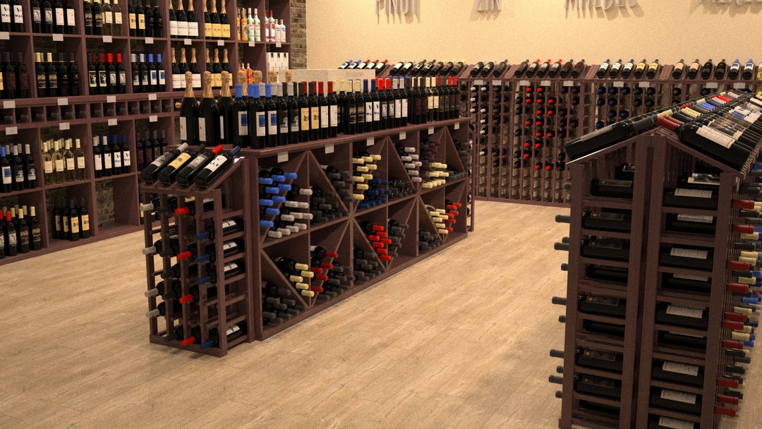 Half-Aisle Retail Wine Racks