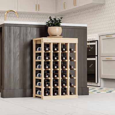 Living Series Wine Rack Table | Wood Tabletop Wine Rack for Up to