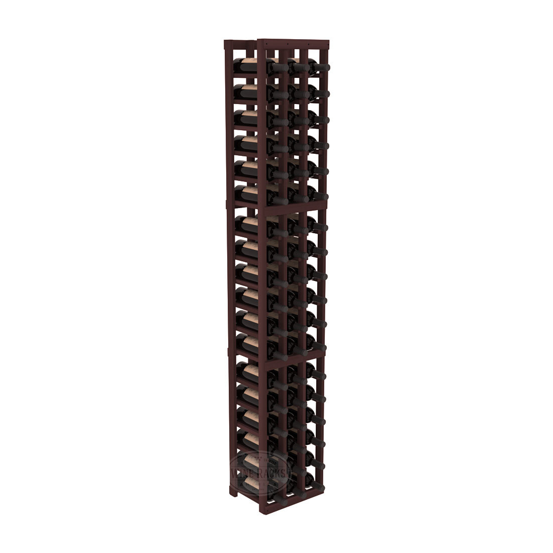 InstaCellar - 3 Column Standard Rack in Redwood Walnut stained without Clear Coat