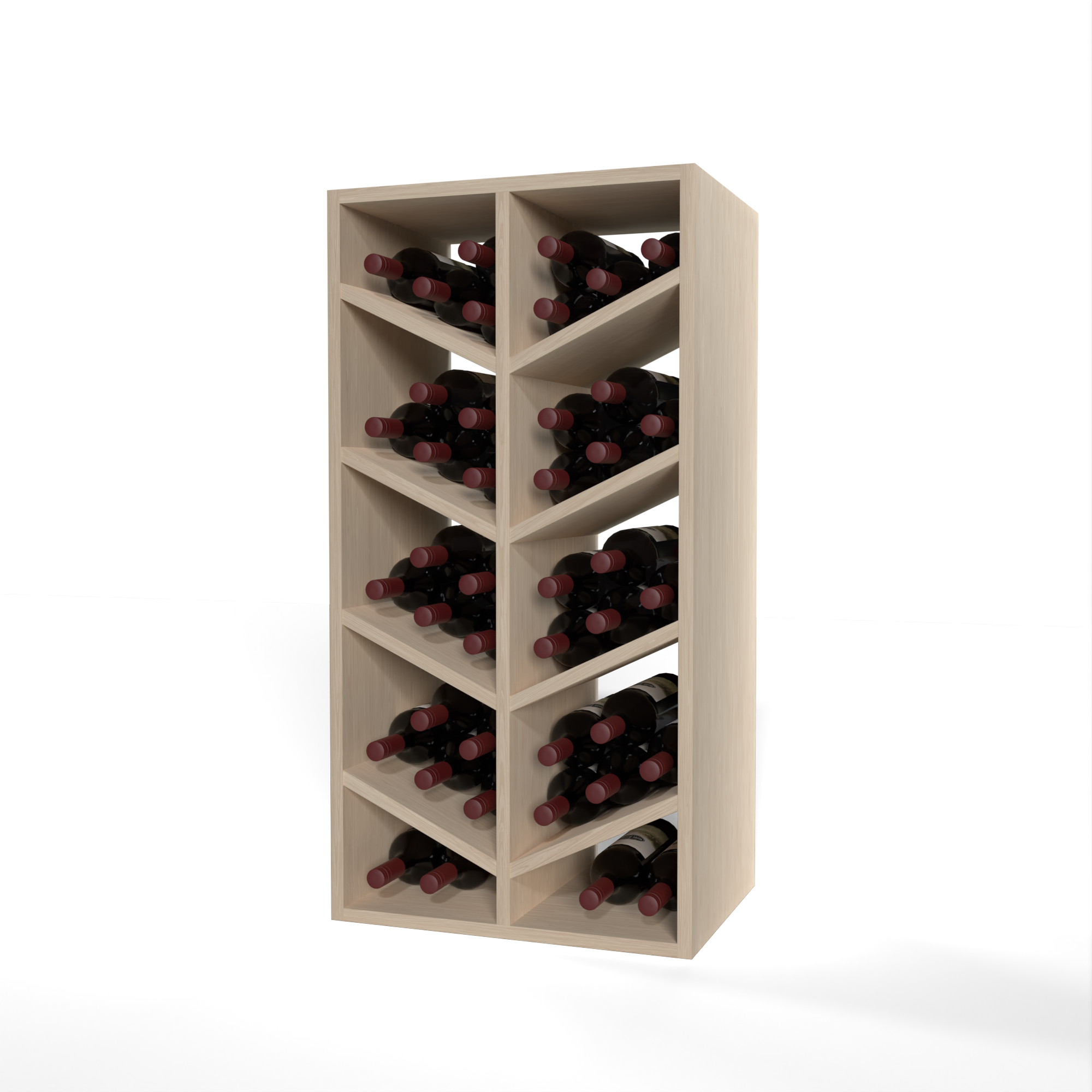 GrandCellar™ - 4 Column Full-Depth Chevron Wine Bin - 36