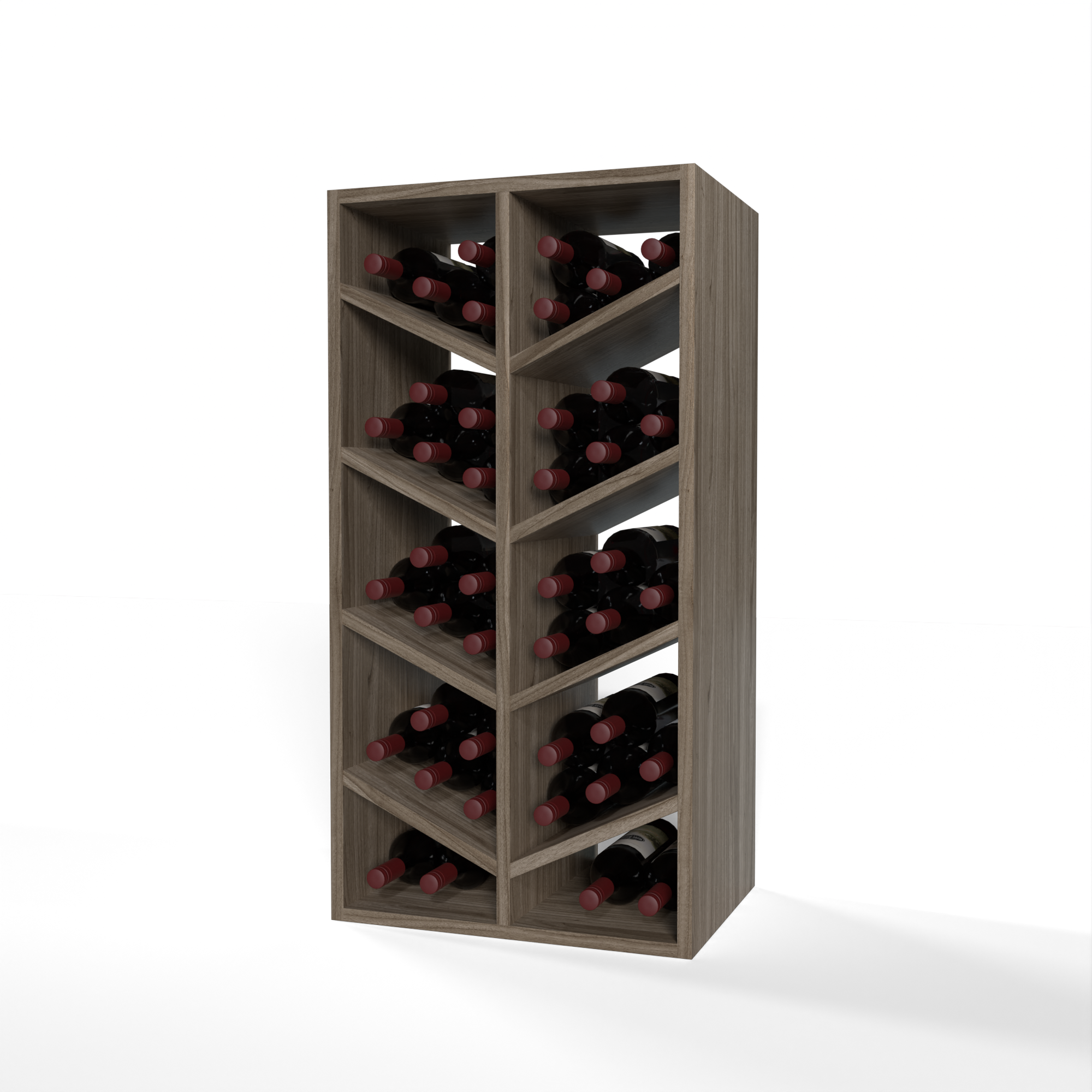 GrandCellar™ - 4 Column Full-Depth Chevron Wine Bin - 36
