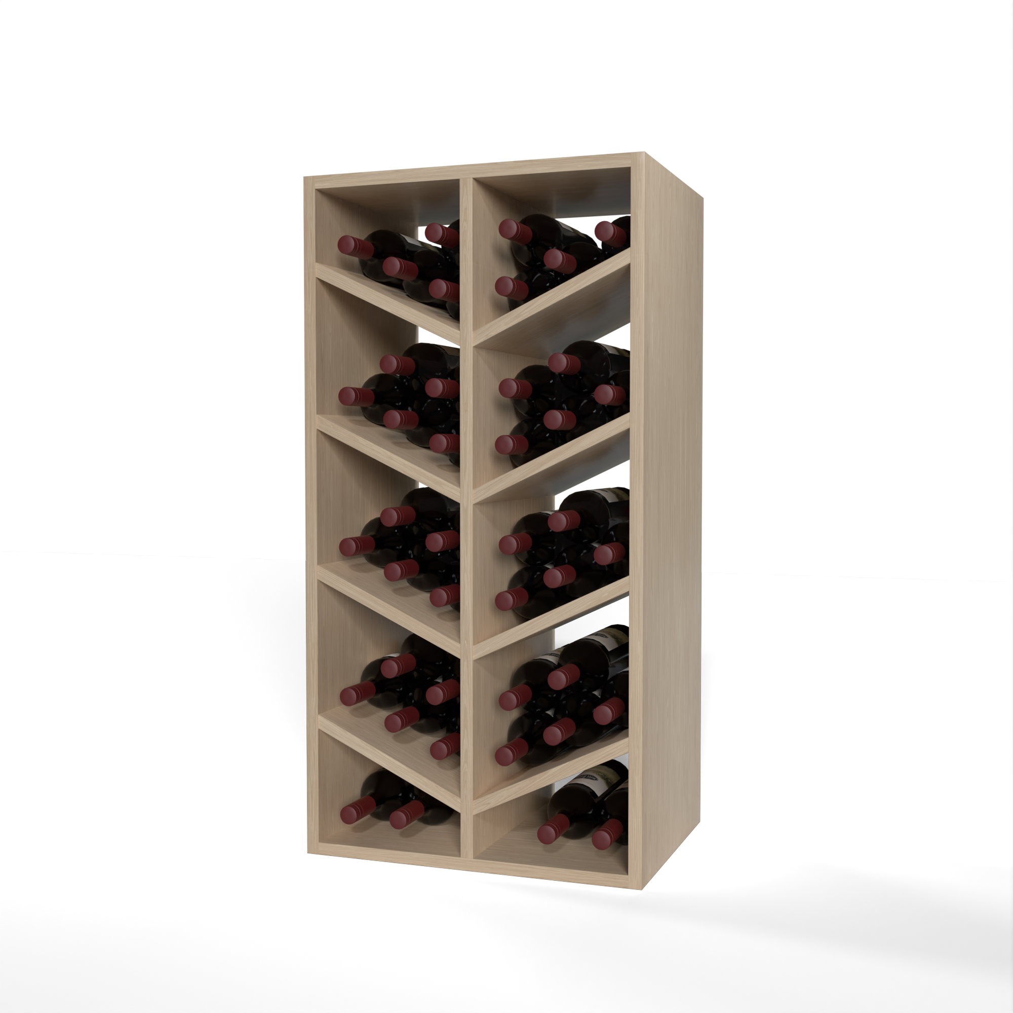 GrandCellar™ - 4 Column Full-Depth Chevron Wine Bin - 36