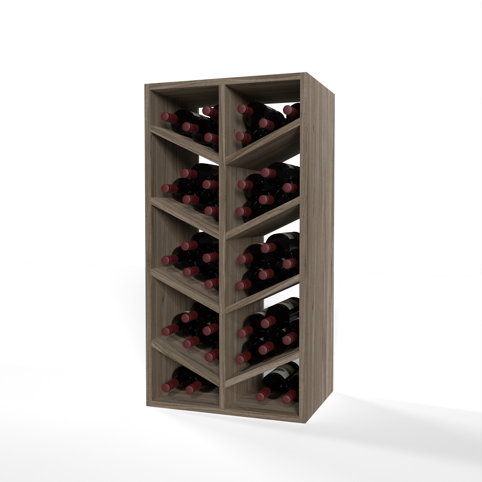 GrandCellar™ - 4 Column Full-Depth Chevron Wine Bin - 36