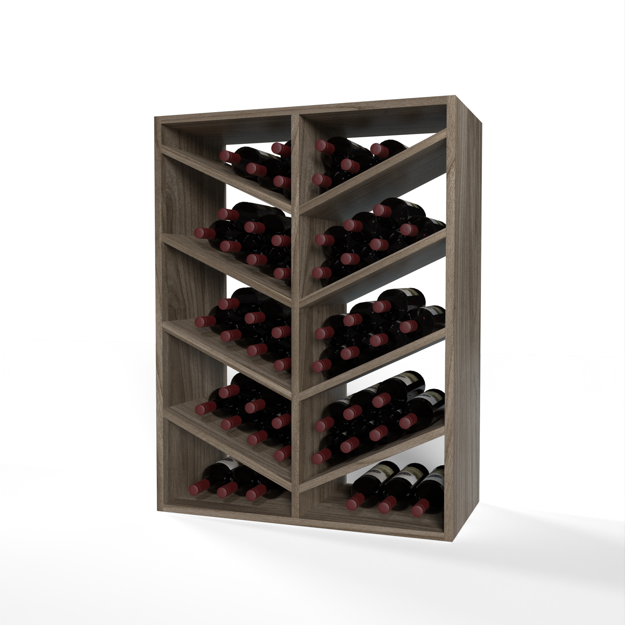 GrandCellar™ - 6 Column Full-Depth Chevron Wine Bin - 36