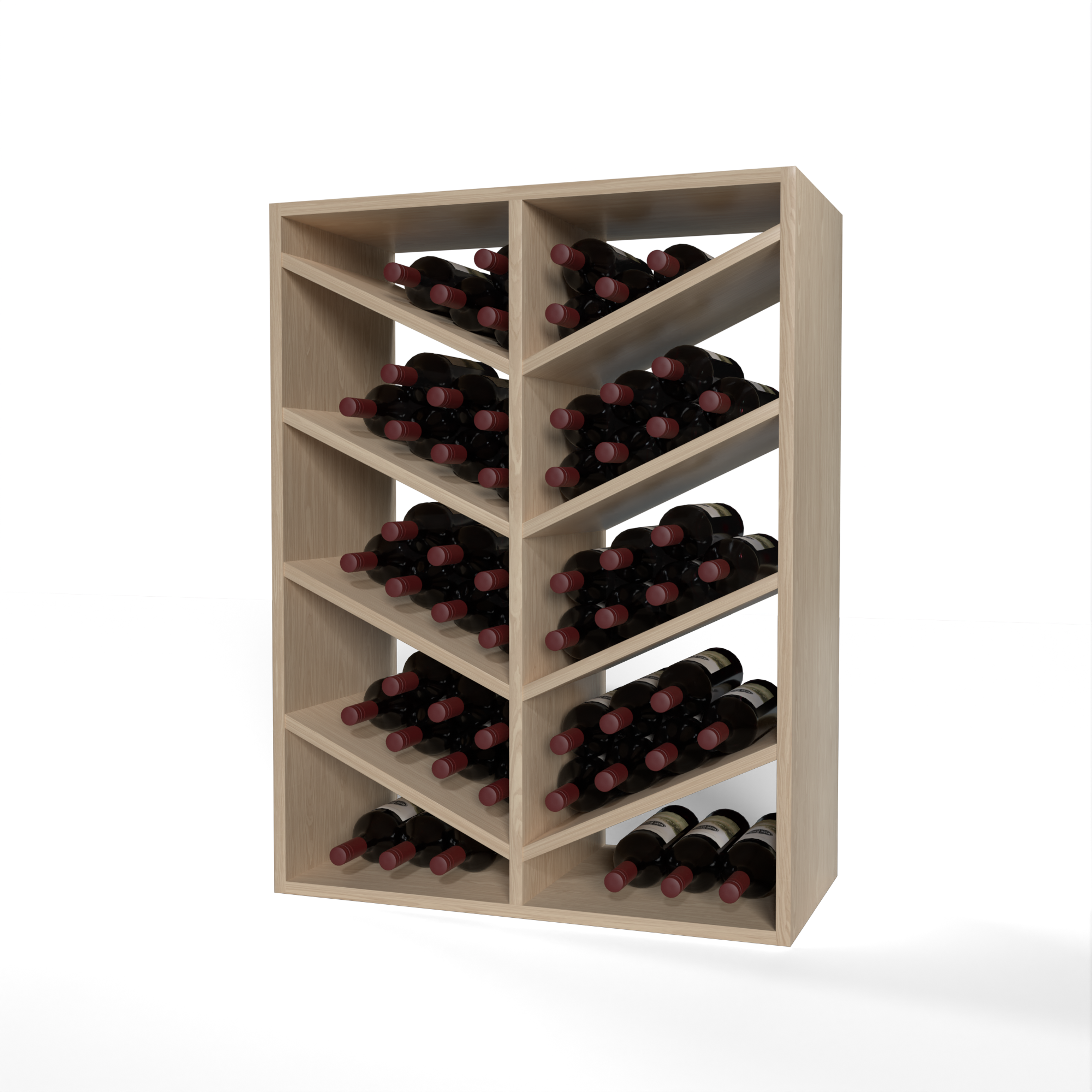 GrandCellar™ - 6 Column Full-Depth Chevron Wine Bin - 36