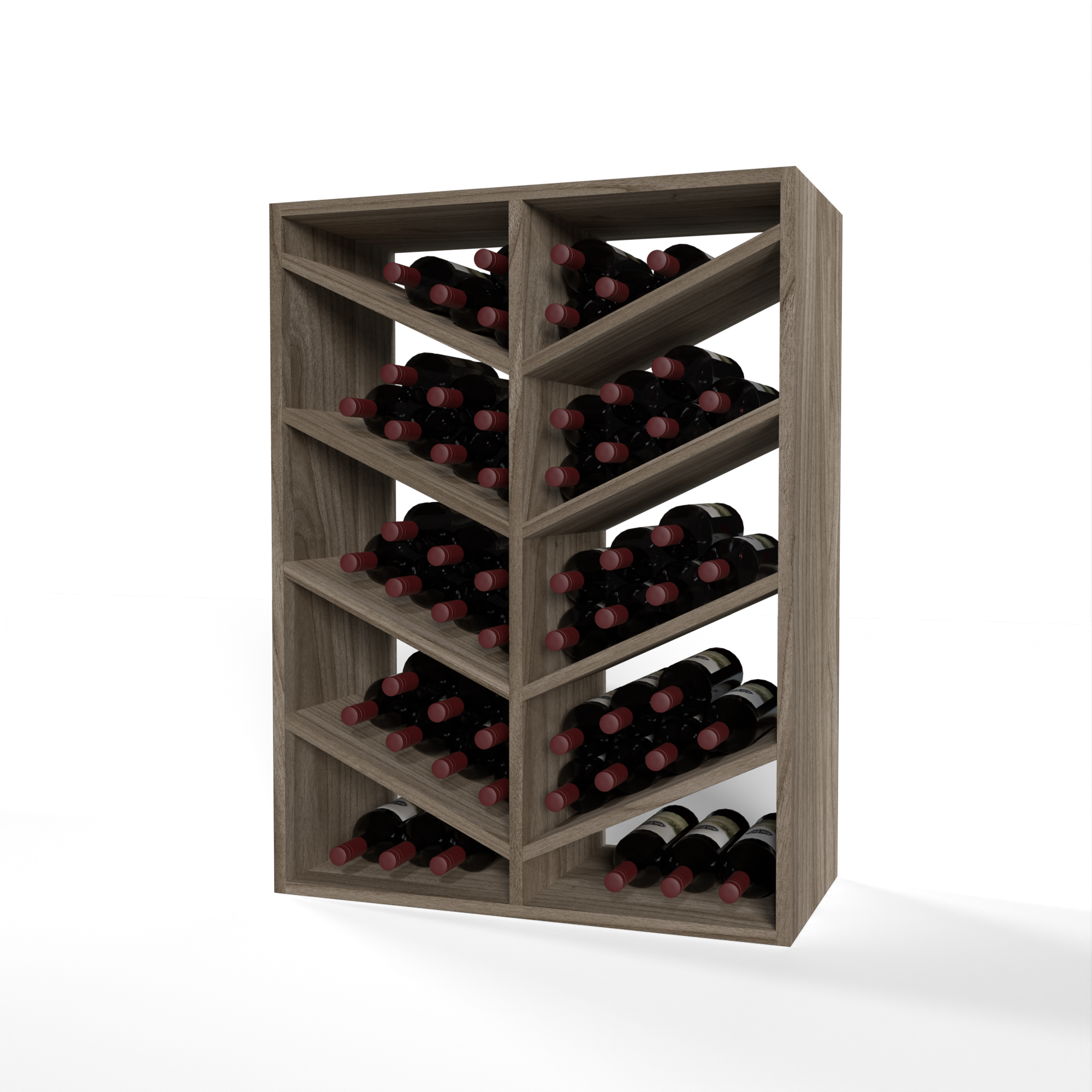 GrandCellar™ - 6 Column Full-Depth Chevron Wine Bin - 36