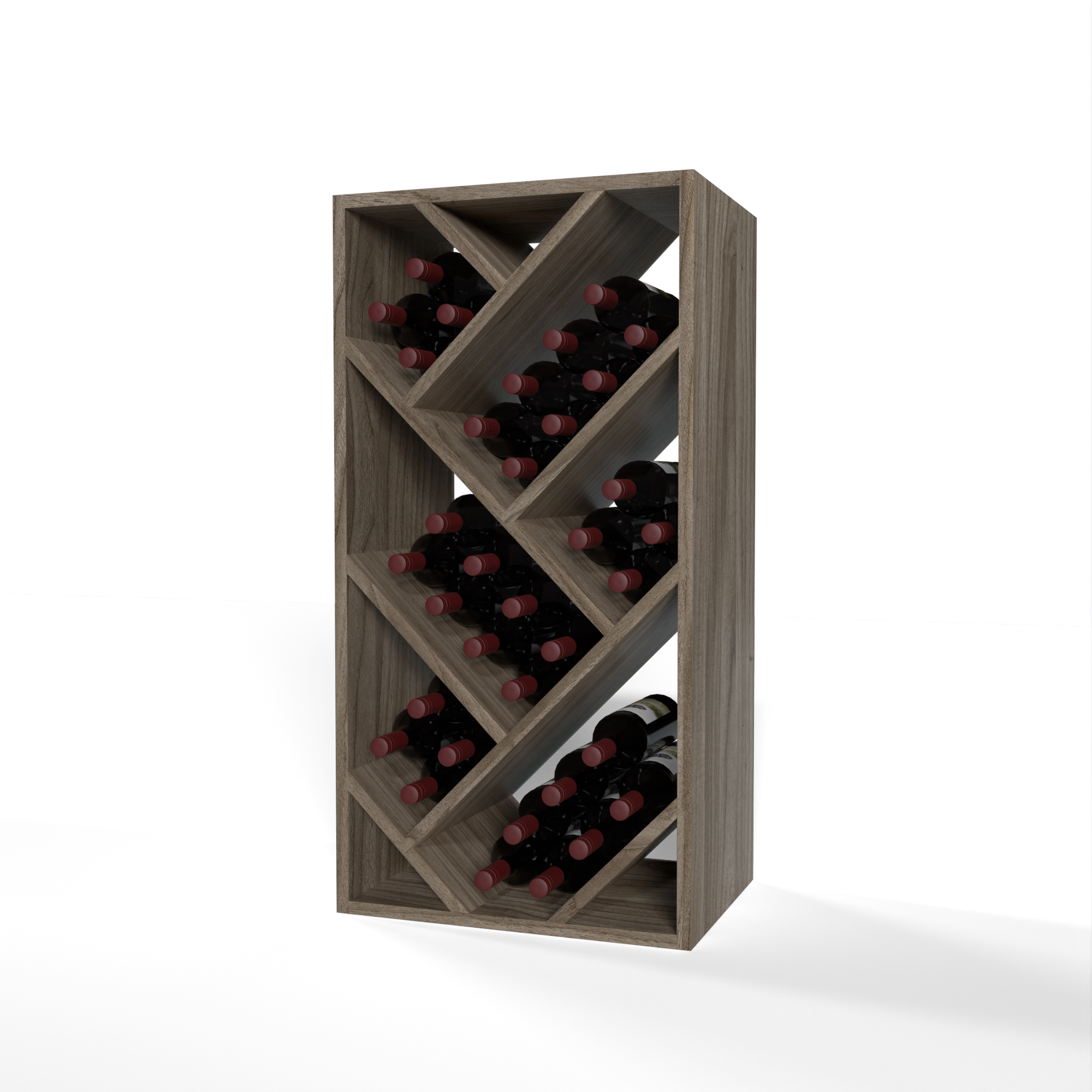GrandCellar™ - 4 Column Full-Depth Herringbone Wine Bin - 36