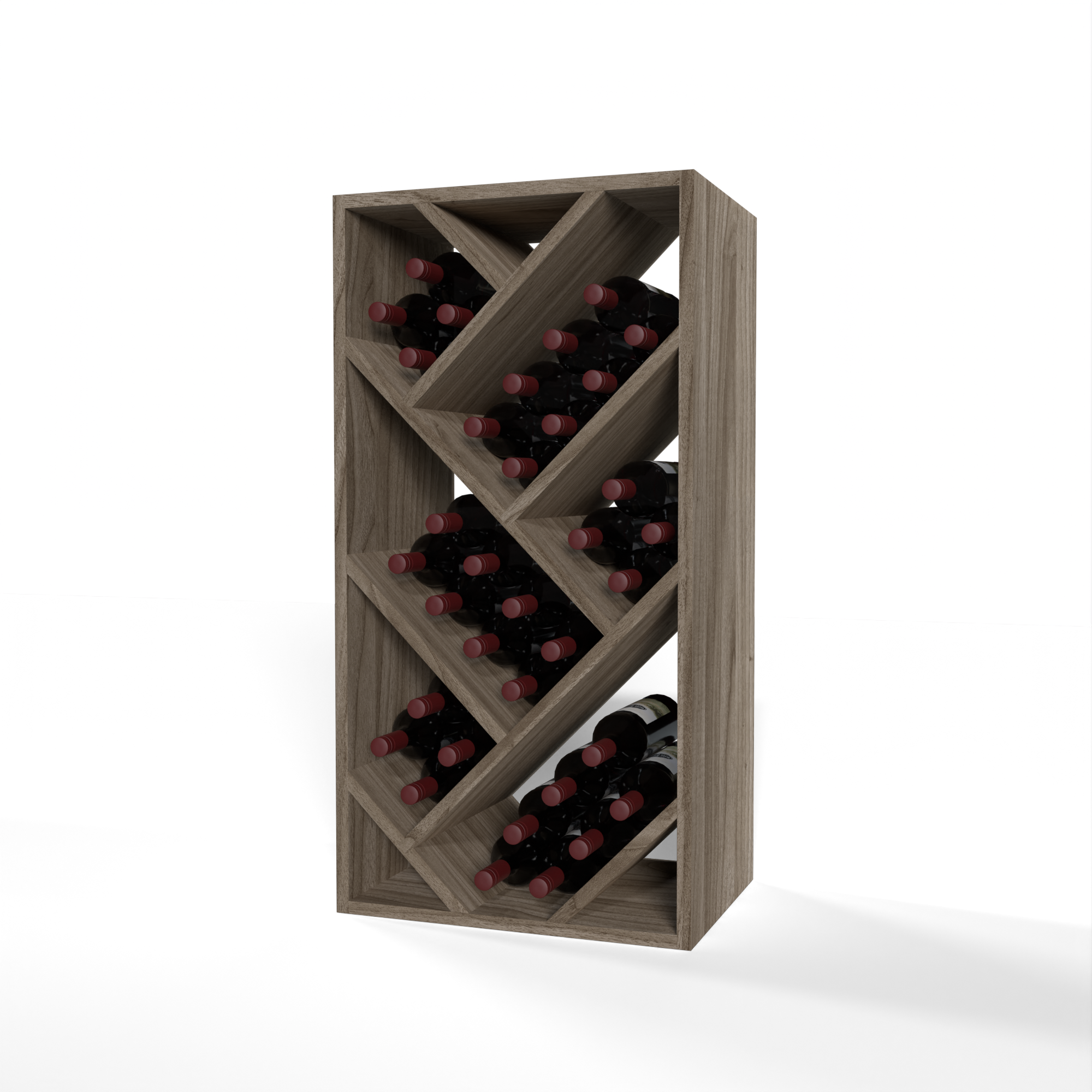GrandCellar™ - 4 Column Full-Depth Herringbone Wine Bin - 36