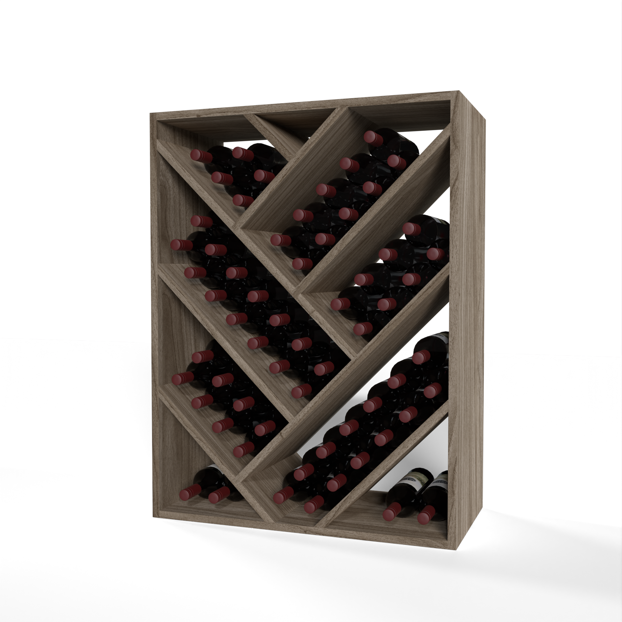 GrandCellar™ - 6 Column Full-Depth Herringbone Wine Bin - 36