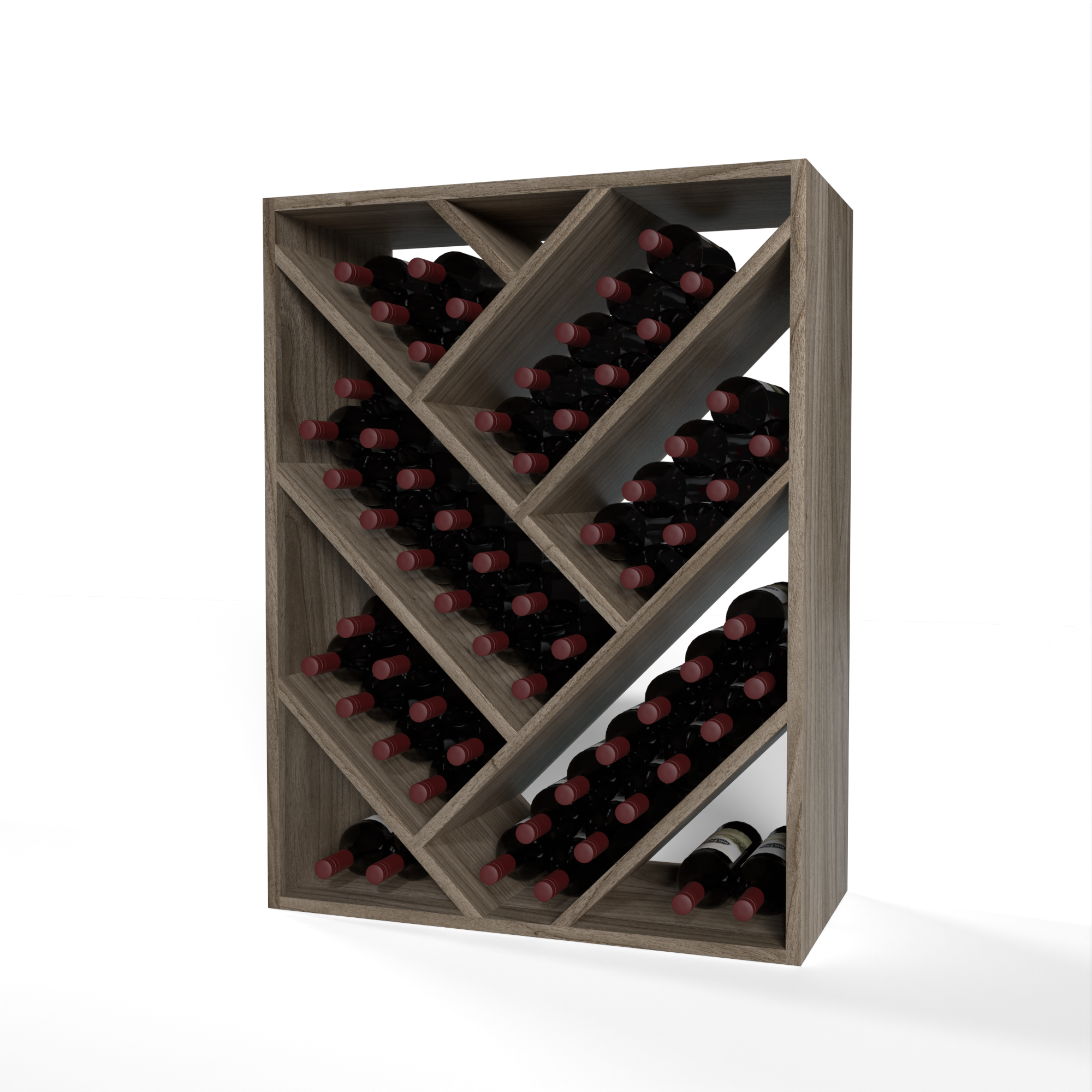 GrandCellar™ - 6 Column Full-Depth Herringbone Wine Bin - 36