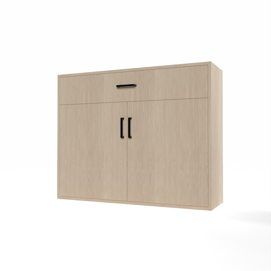 GrandCellar™ - 10 Column Full-Depth Wine & Liquor Cabinet - Black Handle Pulls