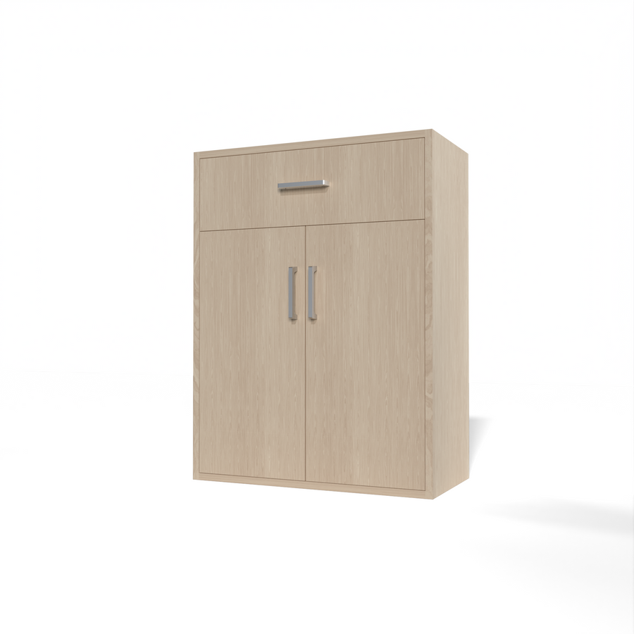 GrandCellar™ - 6 Column Full-Depth Wine & Liquor Cabinet, Silver Handle Pulls