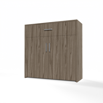 GrandCellar™ - 8 Column Full-Depth Wine & Liquor Cabinet, Silver Handle Pulls in Walnut Unstained without WineSafe™ Satin Sealant