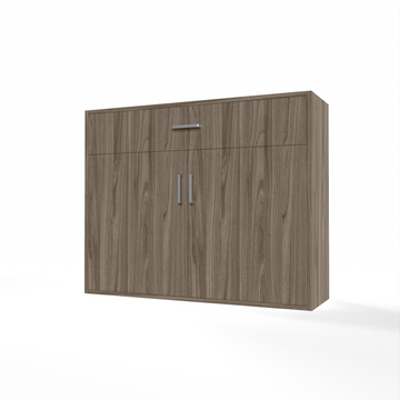 GrandCellar™ - 10 Column Full-Depth Wine & Liquor Cabinet, Silver Handle Pulls in Walnut Unstained without WineSafe™ Satin Sealant