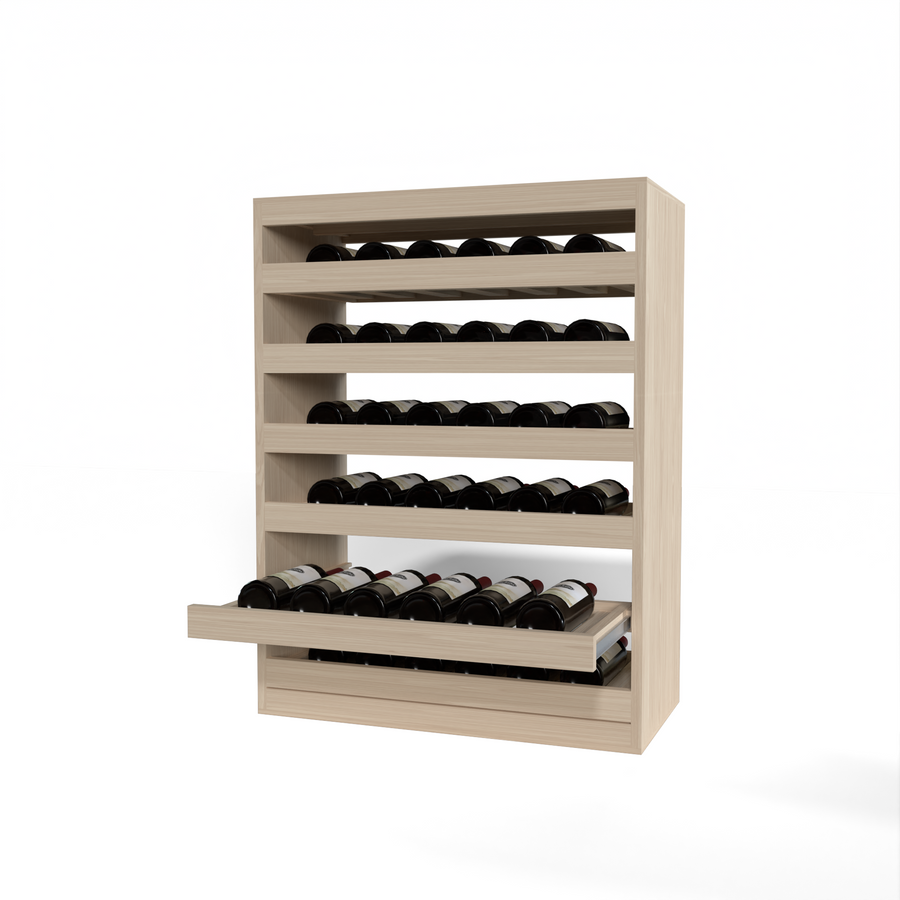 GrandCellar™ - 6 Column Full-Depth Soft-Close Wine Tray - 36" - Silver Drawer Slide