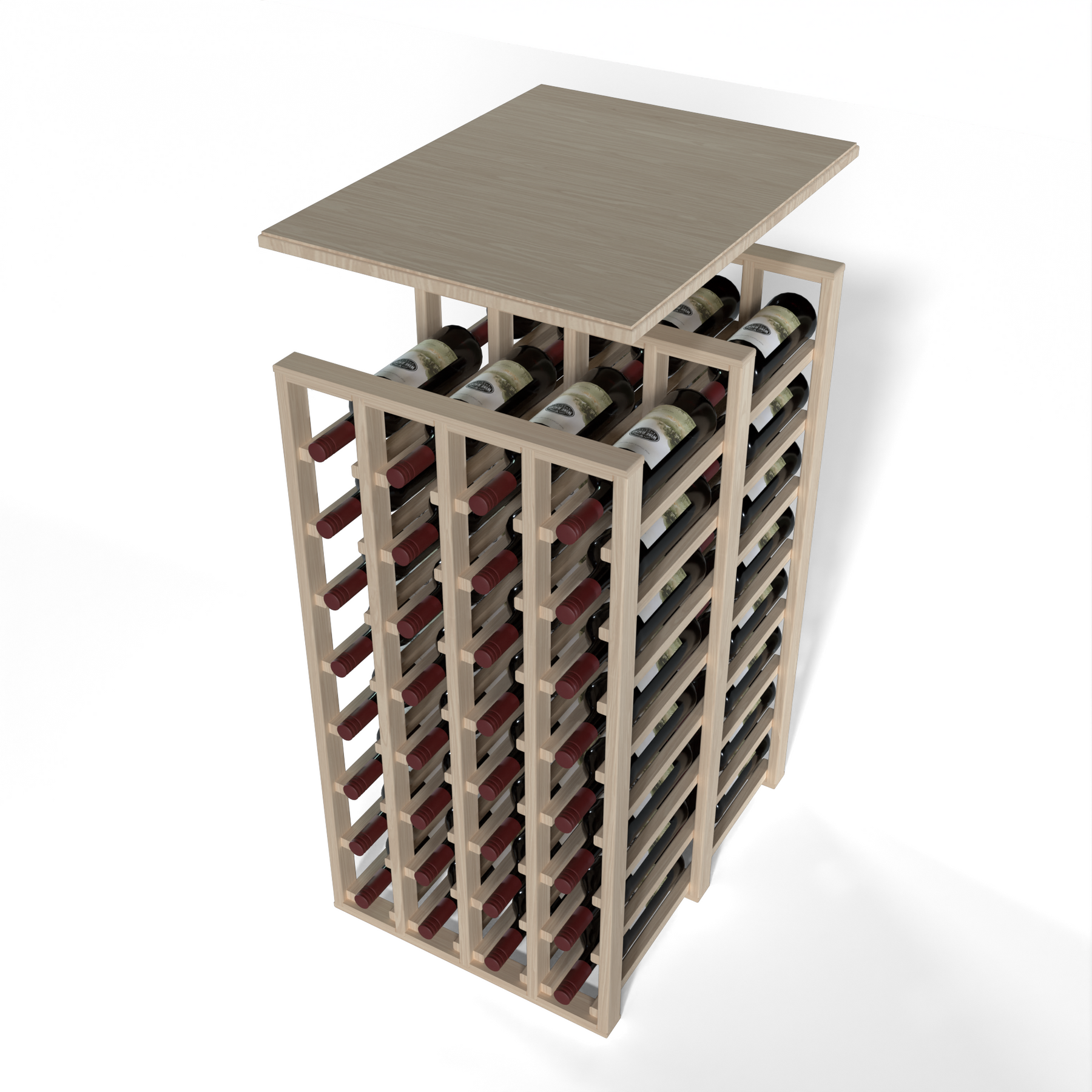 4 Column Rack Side View GrandCellar™ - 4 Column Full-Depth Double Deep Solid Top – Wine Racks ...