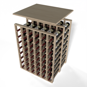 GrandCellar™ - 6 Column Full-Depth Double Deep Solid Top in White Oak Unstained with WineSafe™ Satin Sealant