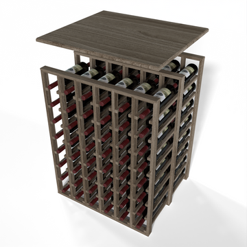 GrandCellar™ - 6 Column Full-Depth Double Deep Solid Top in Walnut Unstained without WineSafe™ Satin Sealant