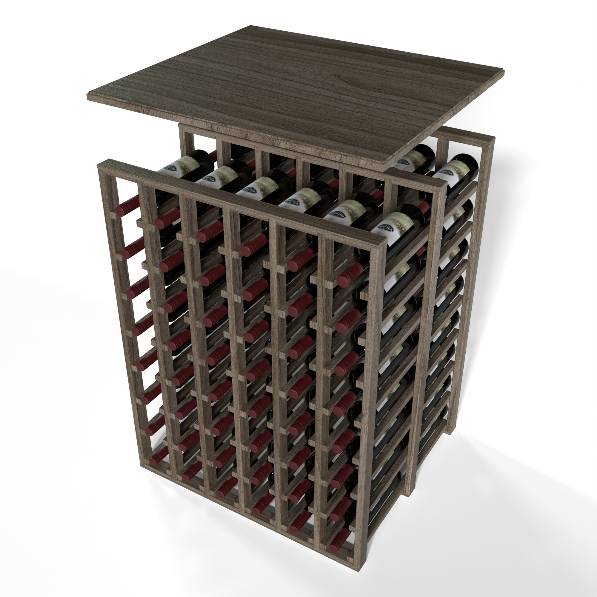 GrandCellar™ - 6 Column Full-Depth Double Deep Solid Top in Walnut Unstained with WineSafe™ Satin Sealant