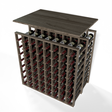 GrandCellar™ - 8 Column Full-Depth Double Deep Solid Top in Walnut Unstained with WineSafe™ Satin Sealant