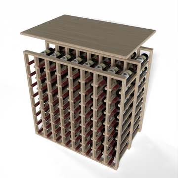 GrandCellar™ - 8 Column Full-Depth Double Deep Solid Top in White Oak Unstained with WineSafe™ Satin Sealant