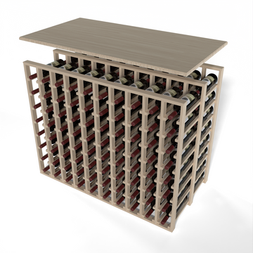GrandCellar™ - 10 Column Full-Depth Double Deep Solid Top in White Oak Unstained without WineSafe™ Satin Sealant