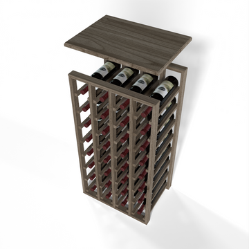 GrandCellar™ - 4 Column Full-Depth Solid Top in Walnut Unstained without WineSafe™ Satin Sealant