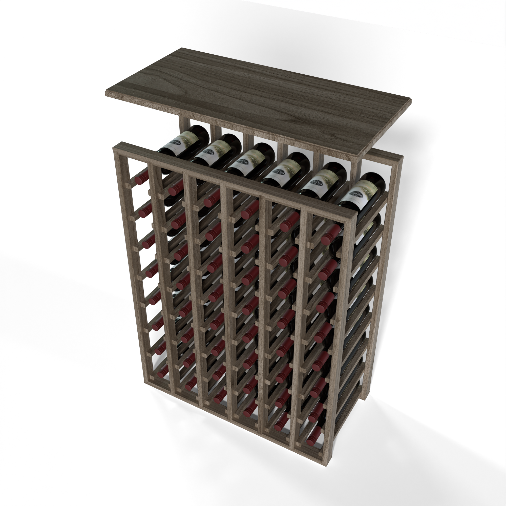 GrandCellar™ - 6 Column Full-Depth Solid Top in Walnut Unstained with WineSafe™ Satin Sealant