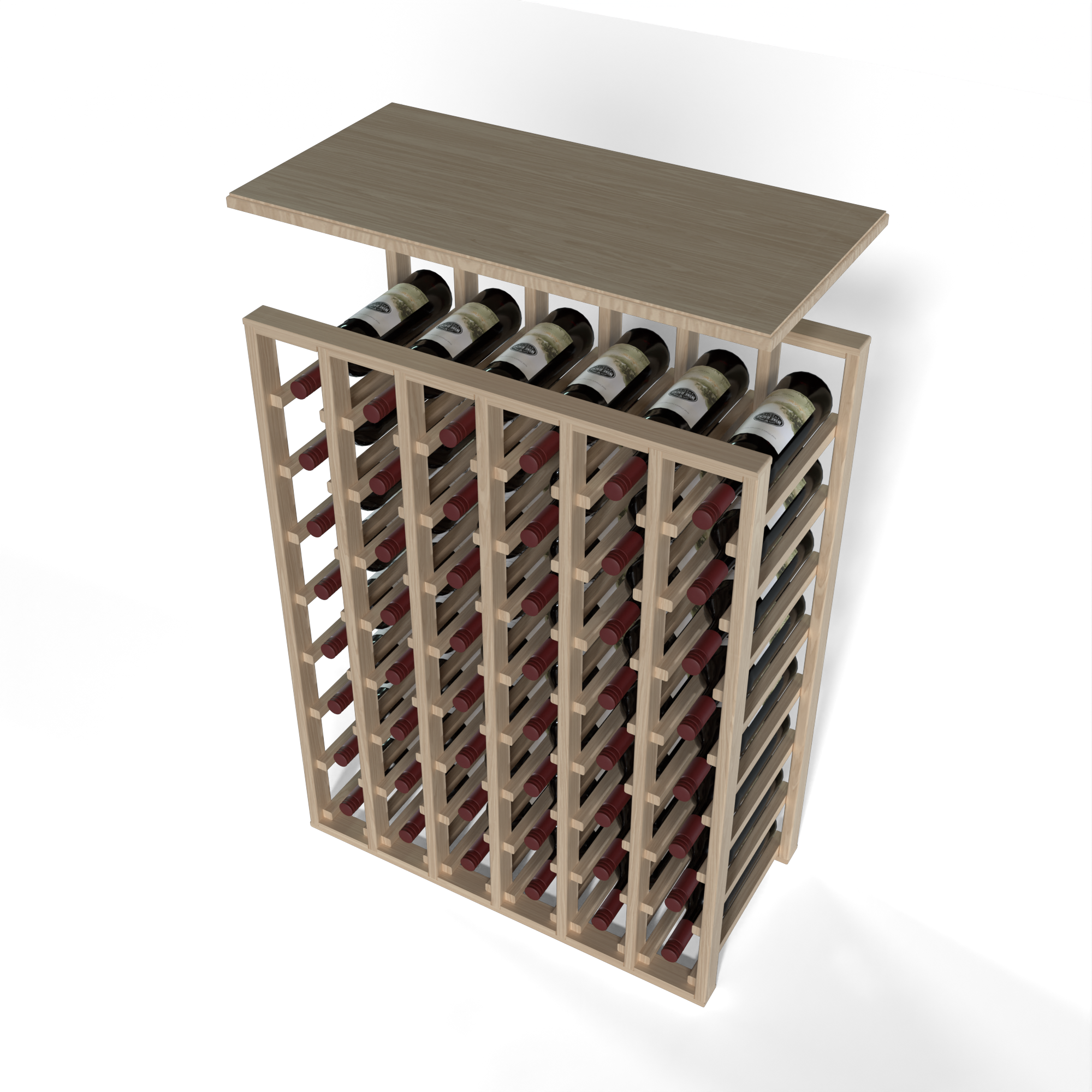 GrandCellar™ - 6 Column Full-Depth Solid Top in White Oak Unstained with WineSafe™ Satin Sealant