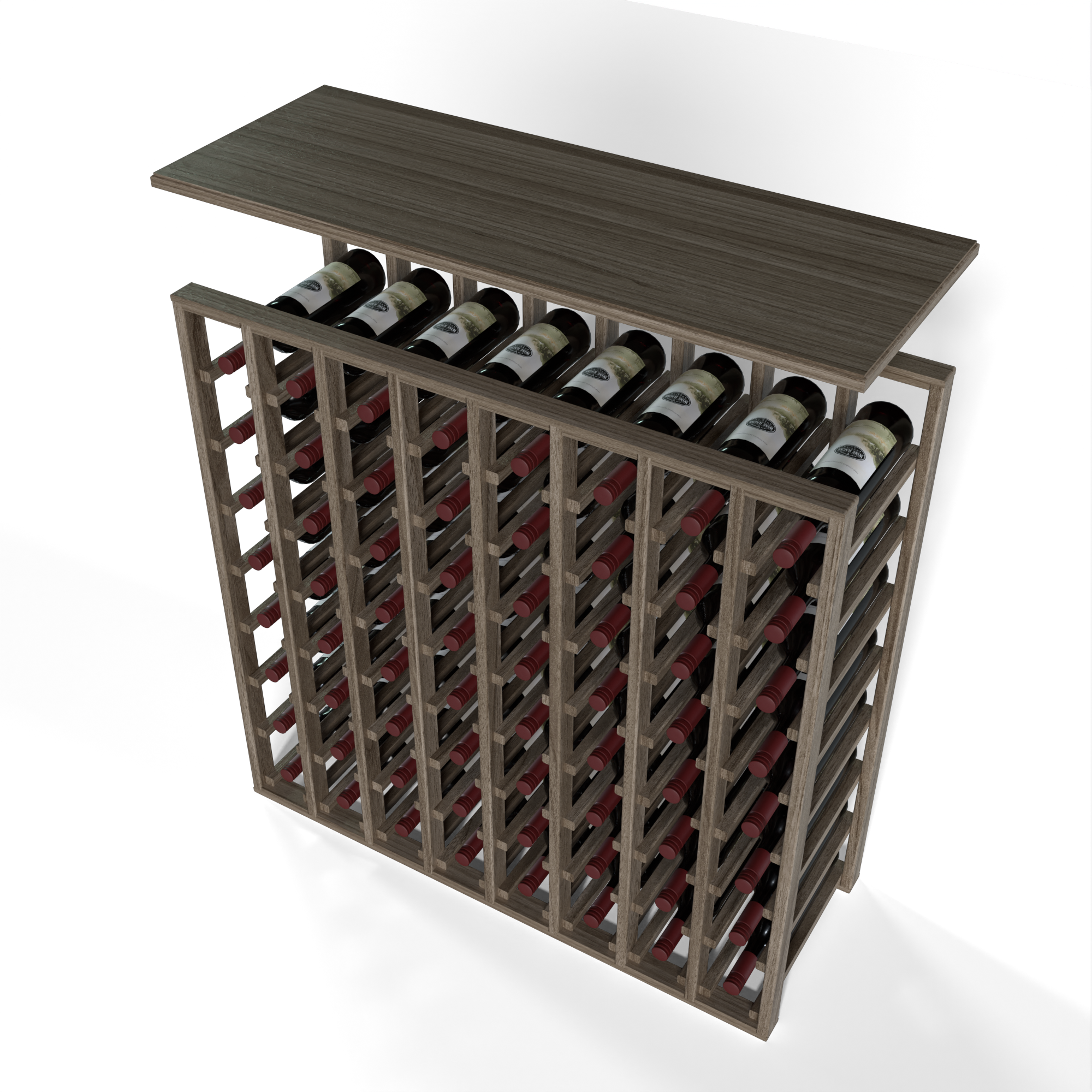 GrandCellar™ - 8 Column Full-Depth Solid Top in Walnut Unstained with WineSafe™ Satin Sealant