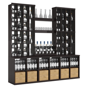 Bar & Beverage The Home Bar Display in Walnut Black stained with WineSafe™ Satin Sealant