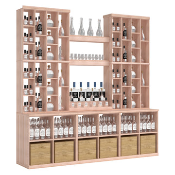 Bar & Beverage The Home Bar Display in Grand Mahogany Unstained without WineSafe™ Satin Sealant