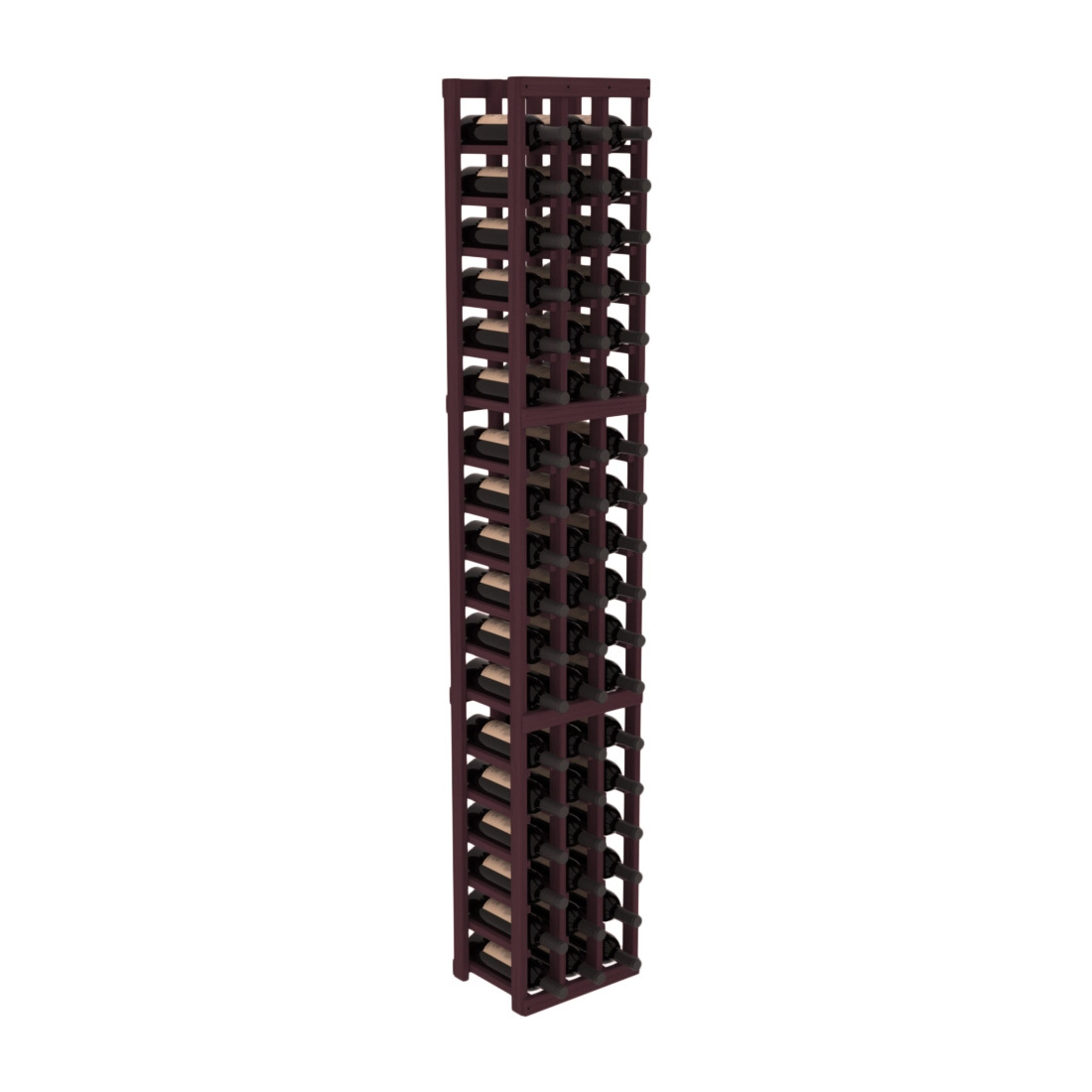 InstaCellar - 3 Column Standard Rack in Grand Mahogany Burgundy stained without Clear Coat