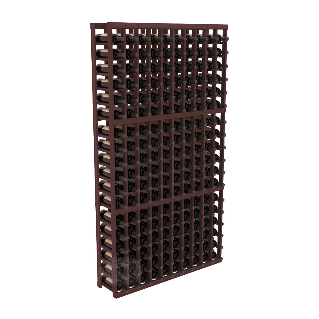 InstaCellar - 10 Column Standard Rack in Redwood Walnut stained without Clear Coat