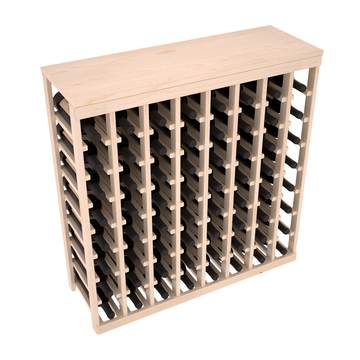 Living Series - 64 Bottle Tabletop Rack in Pine Unstained with Clear Coat