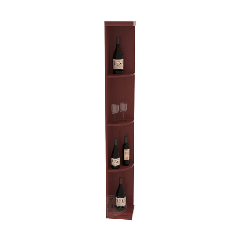 InstaCellar - Quarter Round Display in Premium Redwood Cherry stained with WineSafe™ Satin Sealant
