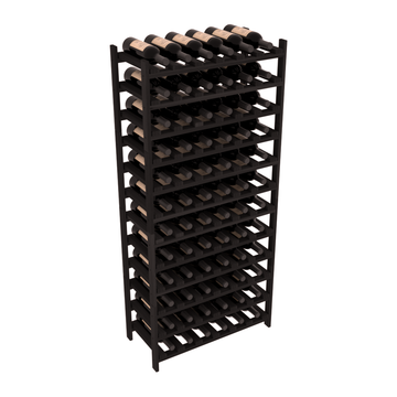 Living Series - 72 Bottle Stackable in Redwood Black stained without Clear Coat