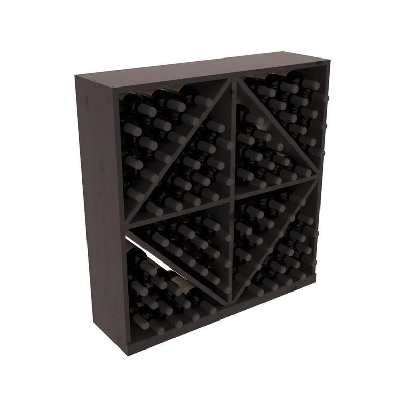 InstaCellar - Diamond Bin in Knotty Alder Black stained with WineSafe™ Satin Sealant