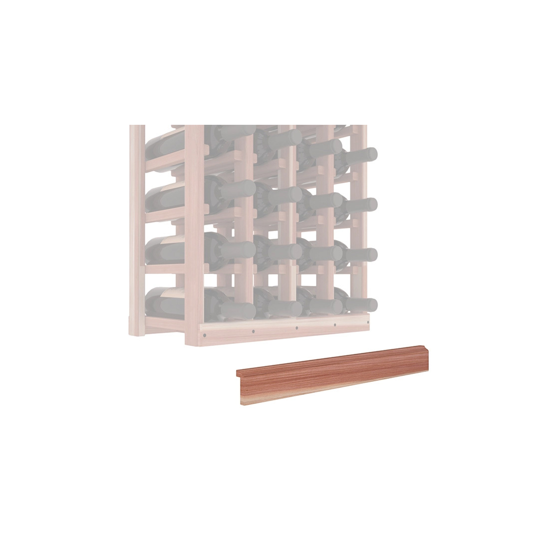 InstaCellar - Base Molding by the foot in Redwood Unstained without Clear Coat