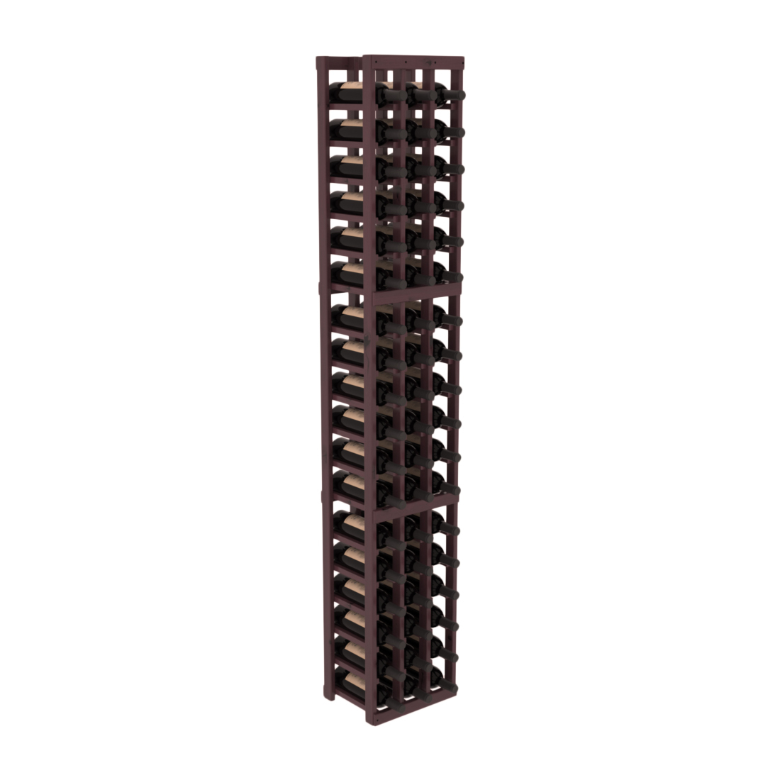 InstaCellar - 3 Column Standard Rack in Alder Burgundy stained with Clear Coat